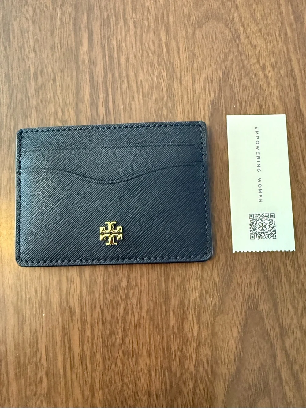 Tory Burch Black Emerson slim card holder